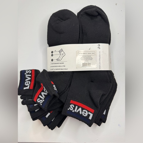 Levi’s Men’s Mid Cut Socks 11 Pack Black White Logo New - Picture 2 of 3